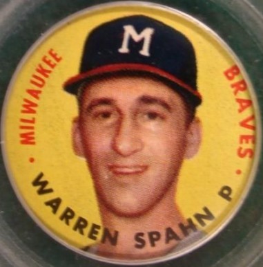 1956 Topps Pins Warren Spahn # Baseball Card