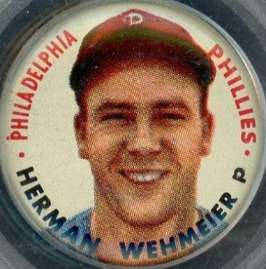 1956 Topps Pins Herman Wehmeier # Baseball Card