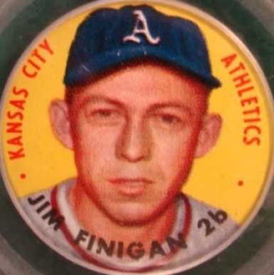 1956 Topps Pins Jim Finigan # Baseball Card