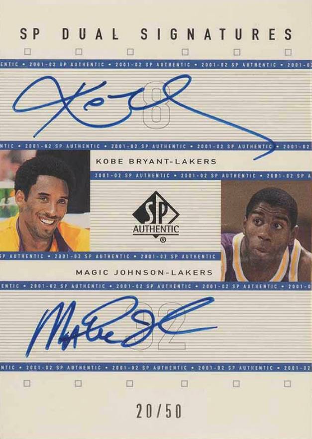 2001 SP Authentic Dual Signatures Kobe Bryant/Magic Johnson #KB/MG Basketball Card