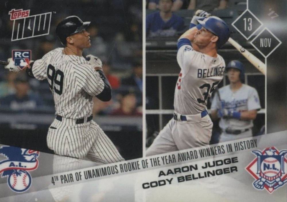 2017 Topps Now Off-Season Aaron Judge/Cody Bellinger #OS-66 Baseball Card
