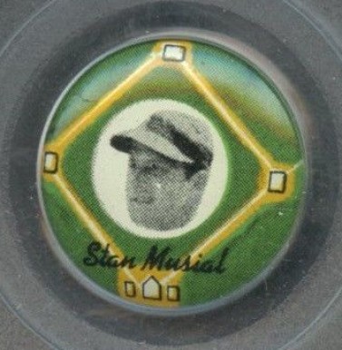 1956 Yellow Basepath Pin Stan Musial # Baseball Card