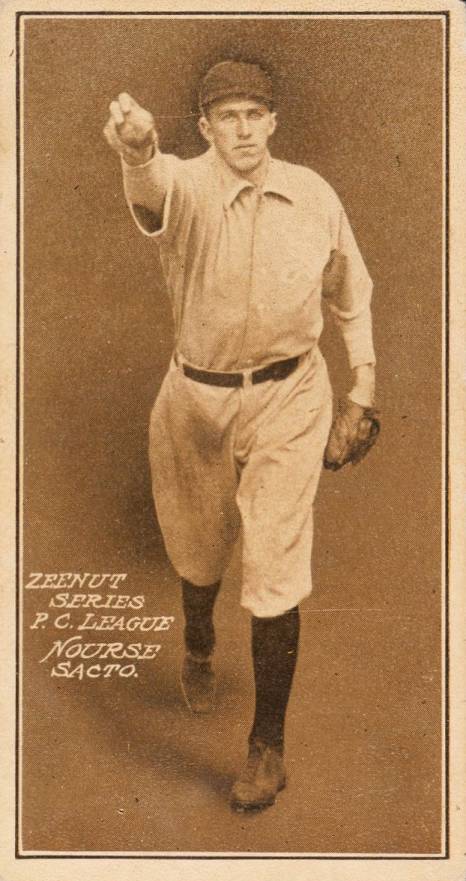 1911 Zeenut Pacific Coast League Nourse # Baseball Card