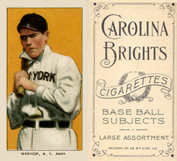 1909 White Borders Carolina Brights Warhop, N.Y. Amer. #500 Baseball Card