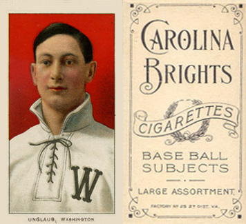 1909 White Borders Carolina Brights Unglaub, Washington #491 Baseball Card