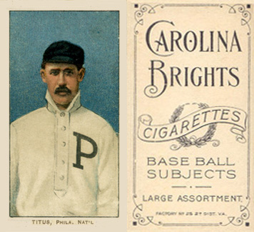 1909 White Borders Carolina Brights Titus, Phila. Nat'L #489 Baseball Card