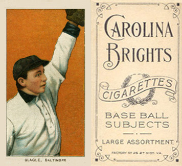 1909 White Borders Carolina Brights Slagle, Baltimore #445 Baseball Card