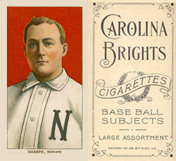 1909 White Borders Carolina Brights Sharpe, Newark #438 Baseball Card