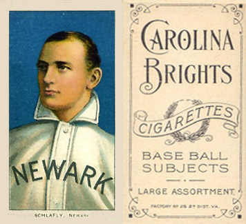 1909 White Borders Carolina Brights Schlafly, Newark #423 Baseball Card