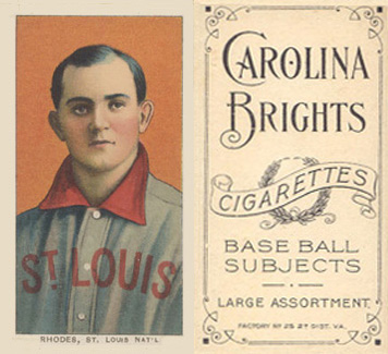 1909 White Borders Carolina Brights Rhodes, St. Louis Nat'L #411 Baseball Card