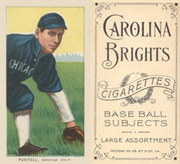 1909 White Borders Carolina Brights Purtell, Chicago Amer #399 Baseball Card