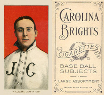 1909 White Borders Carolina Brights Milligan, Jersey City #337 Baseball Card