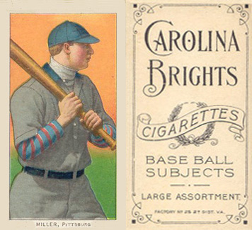 1909 White Borders Carolina Brights Miller, Pittsburgh #335 Baseball Card