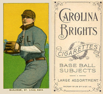 1909 White Borders Carolina Brights McAleese, St. Louis Amer. #311 Baseball Card