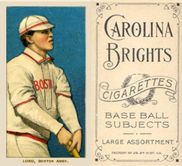 1909 White Borders Carolina Brights Lord, Boston Amer. #290 Baseball Card