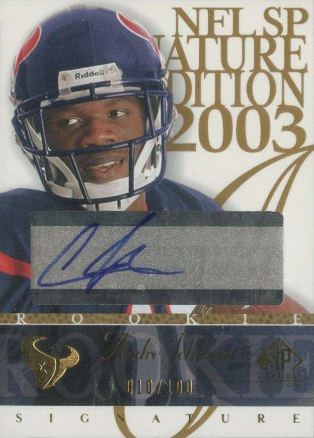2003 SP Signature Signature Edition Andre Johnson #AJ# Football Card