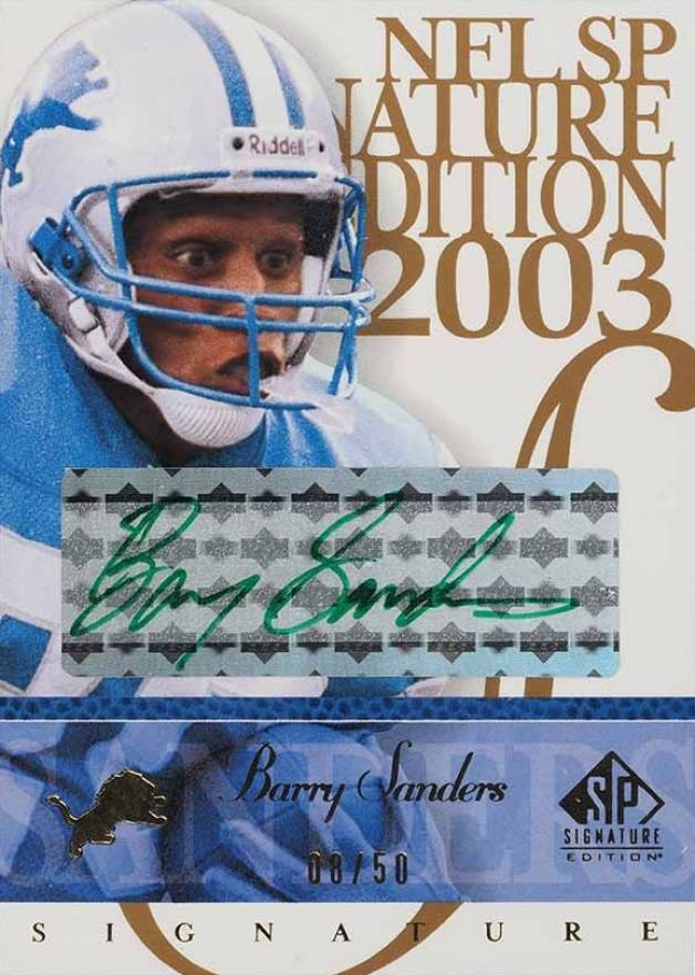 2003 SP Signature Signature Edition Barry Sanders #BA Football Card