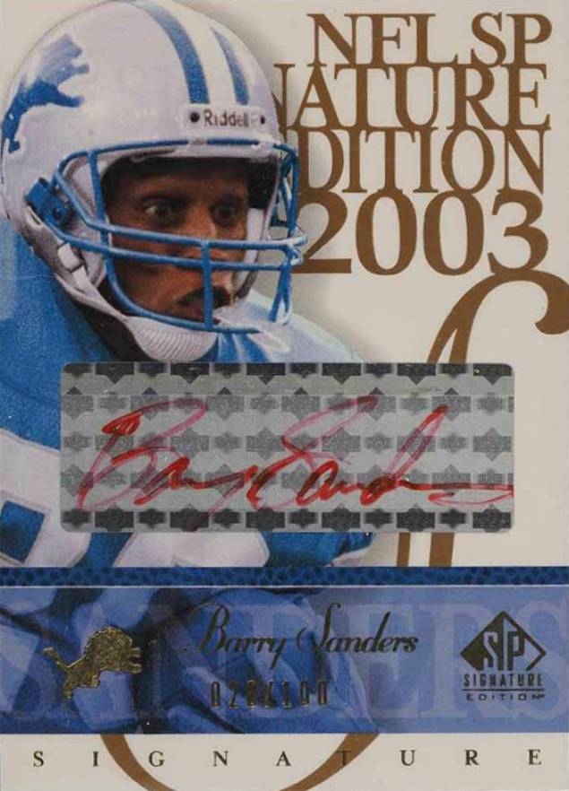 2003 SP Signature Signature Edition Barry Sanders #BA Football Card