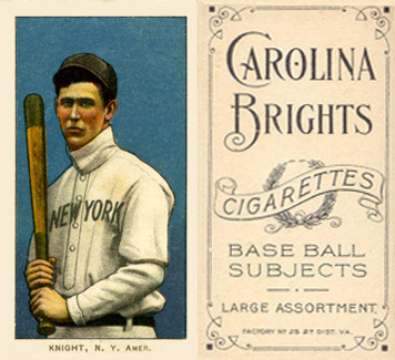 1909 White Borders Carolina Brights Knight, N.Y. Amer. #261 Baseball Card