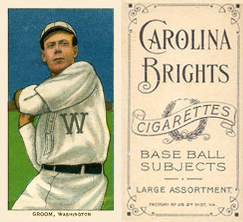 1909 White Borders Carolina Brights Groom, Washington #198 Baseball Card