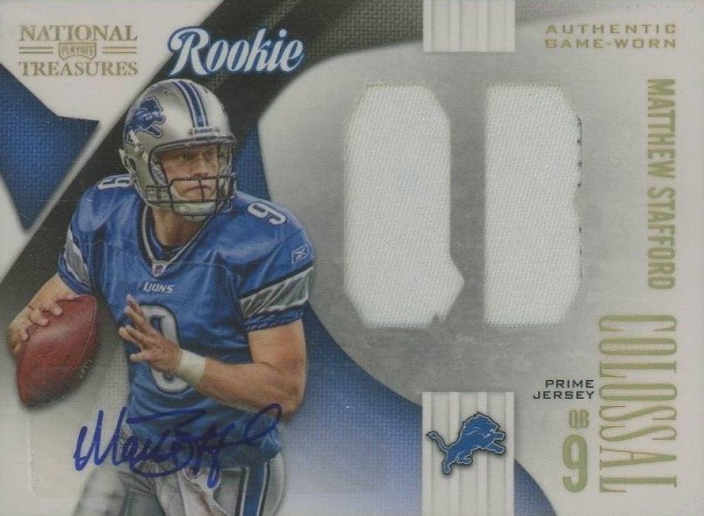 2009 Playoff National Treasures Rookie Colossal Materials Matthew Stafford #2 Football Card