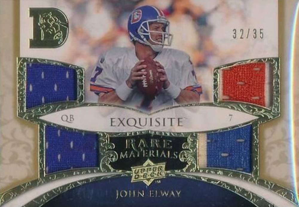 2008 Upper Deck Exquisite Collection Rare Materials John Elway #ERMJE Football Card