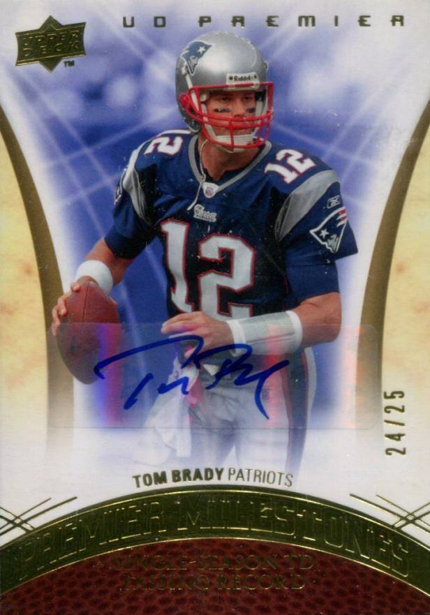 2008 Upper Deck Premier Milestones Autographs Tom Brady #PM-TB Football Card