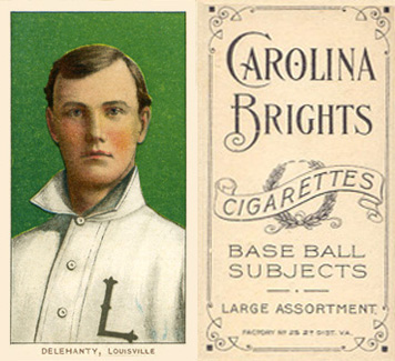 1909 White Borders Carolina Brights Delahanty, Louisville #123 Baseball Card