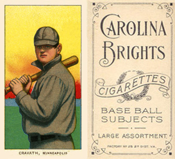 1909 White Borders Carolina Brights Cravath, Minneapolis #110 Baseball Card