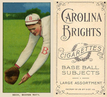 1909 White Borders Carolina Brights Beck, Boston Nat'l #27 Baseball Card