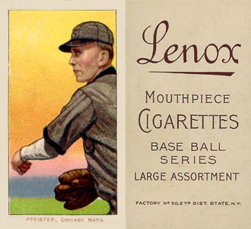 1909 White Borders Lenox-Brown Pfeister, Chicago Nat'L #390 Baseball Card