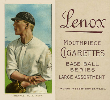 1909 White Borders Lenox-Brown Merkle, N.Y. Nat'L #331 Baseball Card