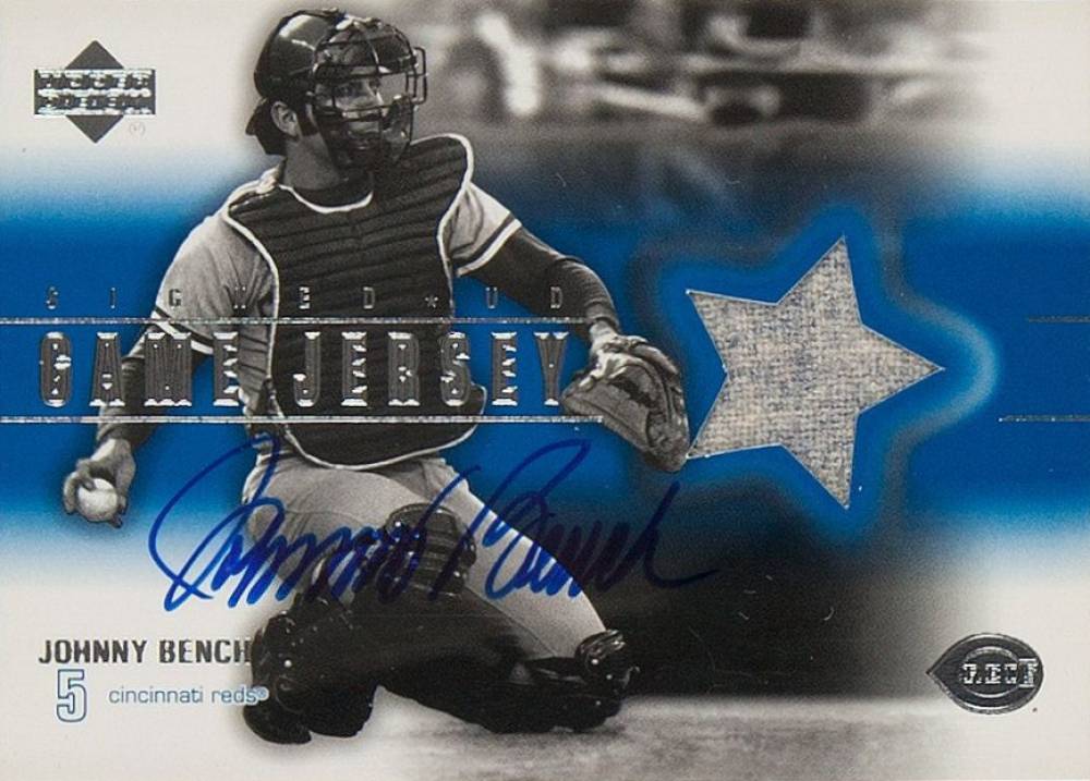 2001 Upper Deck Game Jersey Johnny Bench #JB Baseball Card