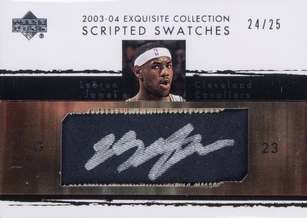 2003 Upper Deck Exquisite Collection Scripted Swatches LeBron James #SS-LJ Basketball Card