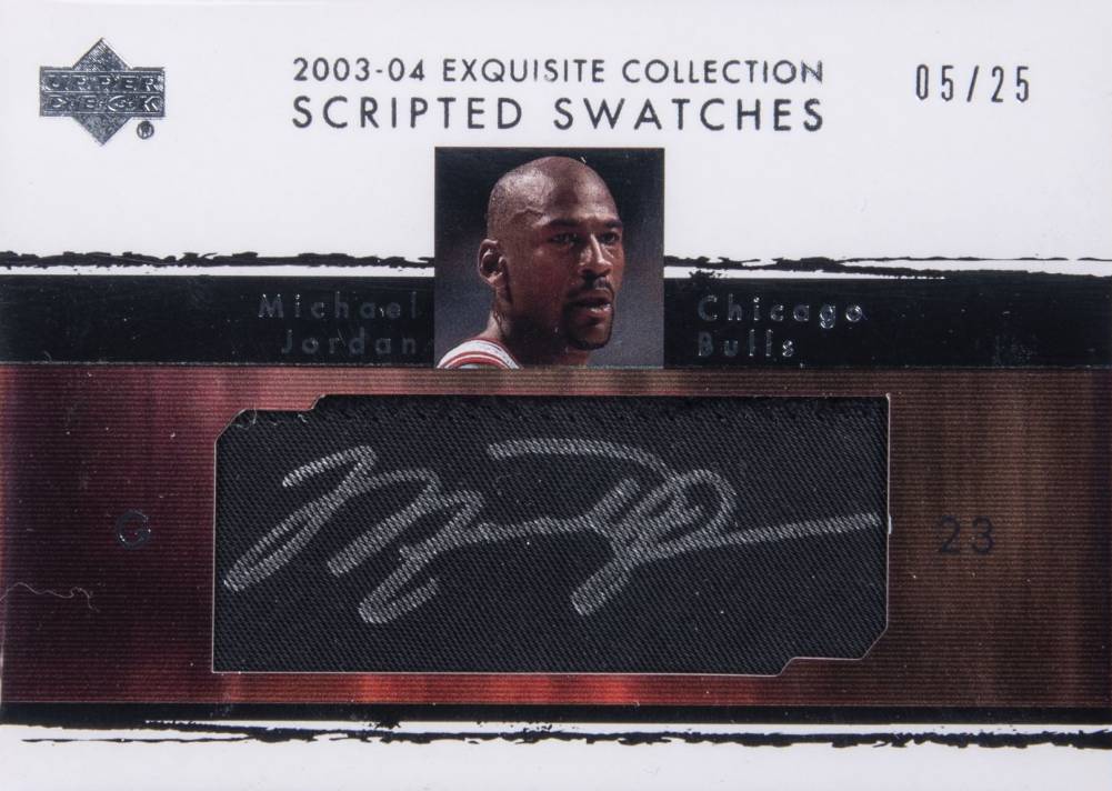 2003 Upper Deck Exquisite Collection Scripted Swatches Michael Jordan #SS-MJ Basketball Card