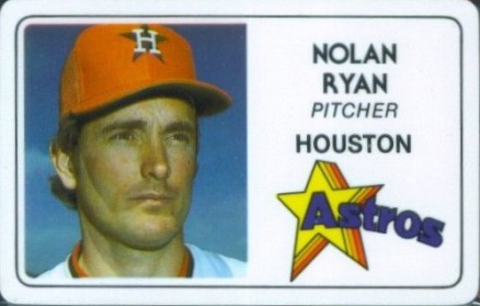 1981 Perma-Graphics Super Star Credit Card Nolan Ryan # Baseball Card