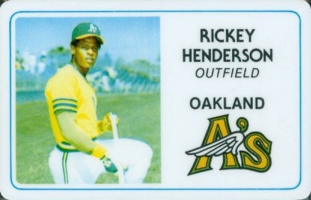 1981 Perma-Graphics Super Star Credit Card Rickey Henderson # Baseball Card