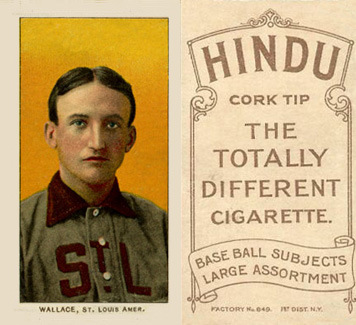 1909 White Borders Hindu-Brown Wallace, St. Louis Amer. #498 Baseball Card
