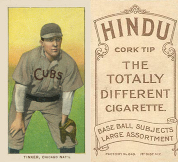 1909 White Borders Hindu-Brown Tinker, Chicago Nat'L #487 Baseball Card