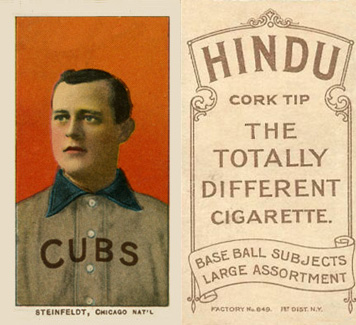 1909 White Borders Hindu-Brown Steinfeldt, Chicago Nat'L #463 Baseball Card