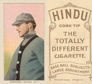 1909 White Borders Hindu-Brown Sheckard, Chicago Nat'L #443 Baseball Card