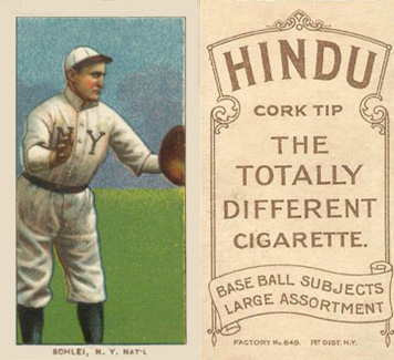 1909 White Borders Hindu-Brown Schlei, N.Y. Nat'L #425 Baseball Card