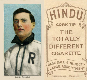 1909 White Borders Hindu-Brown Ryan, Roanoke #419 Baseball Card