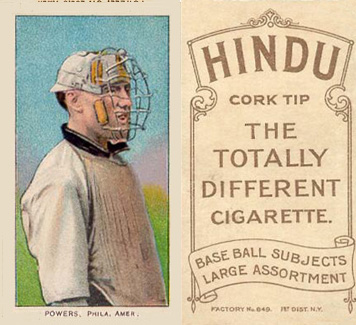1909 White Borders Hindu-Brown Powers, Phila. Amer. #398 Baseball Card