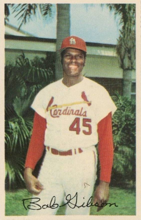 1971 Dell Today's Team Stamps Bob Gibson # Baseball Card