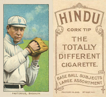 1909 White Borders Hindu-Brown Pastorius, Brooklyn #380 Baseball Card