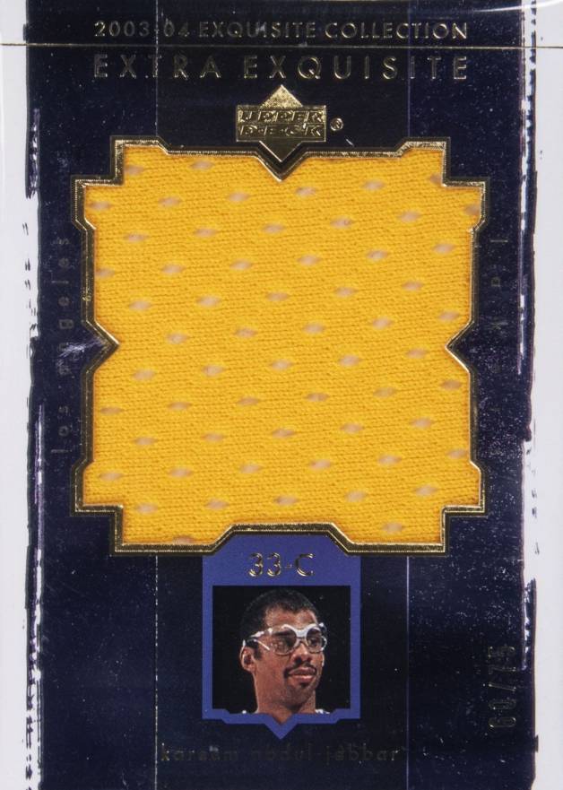 2003 Upper Deck Exquisite Collection Extra Exquisite Jersey Kareem Abdul-Jabbar #EE-KA Basketball Card