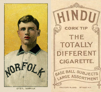 1909 White Borders Hindu-Brown Otey, Norfolk #372 Baseball Card