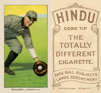 1909 White Borders Hindu-Brown Mullaney, Jacksonville #346 Baseball Card
