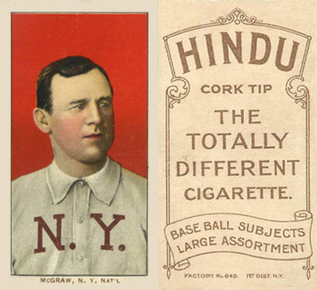 1909 White Borders Hindu-Brown McGraw, N.Y. Nat'L #322 Baseball Card